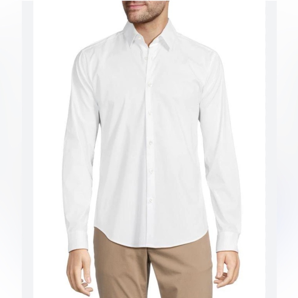 Men's Theory Classic White Sylvain Dress Shirt Sz L